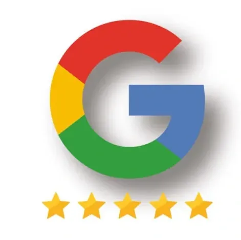 Google reviews icon with five stars
